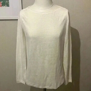 Massimo Dutti 100% Linen Long Sleeve Top